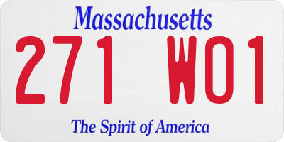 MA license plate 271WO1