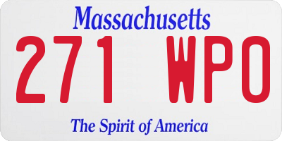 MA license plate 271WP0