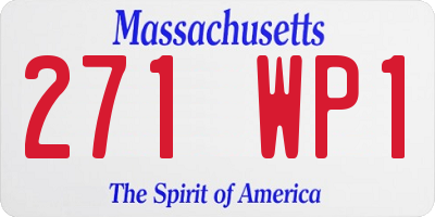 MA license plate 271WP1
