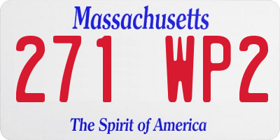 MA license plate 271WP2