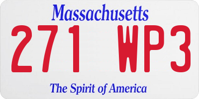 MA license plate 271WP3