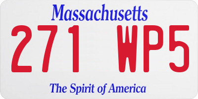 MA license plate 271WP5