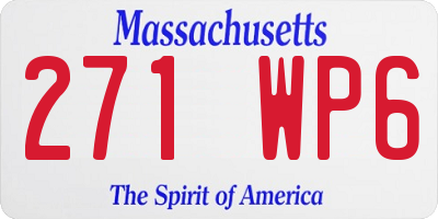 MA license plate 271WP6