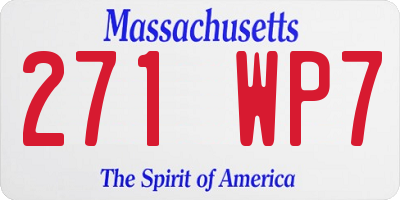 MA license plate 271WP7