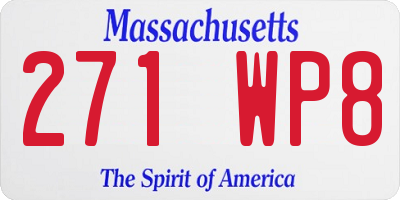 MA license plate 271WP8