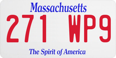 MA license plate 271WP9