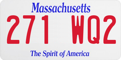MA license plate 271WQ2