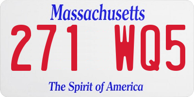 MA license plate 271WQ5
