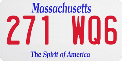MA license plate 271WQ6