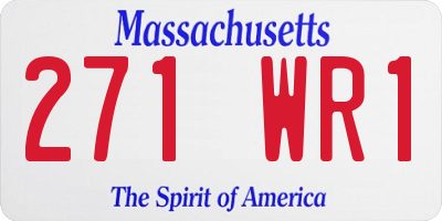 MA license plate 271WR1