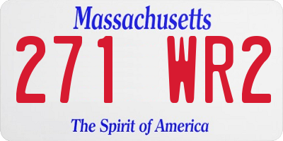 MA license plate 271WR2