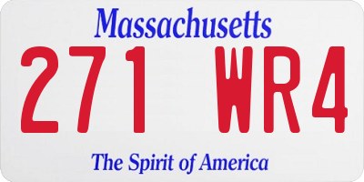 MA license plate 271WR4