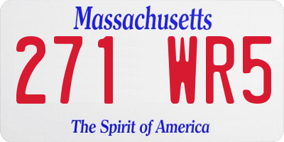MA license plate 271WR5