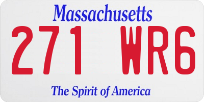 MA license plate 271WR6