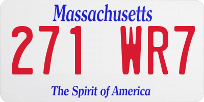 MA license plate 271WR7