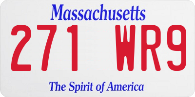 MA license plate 271WR9