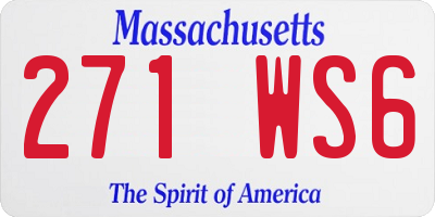 MA license plate 271WS6