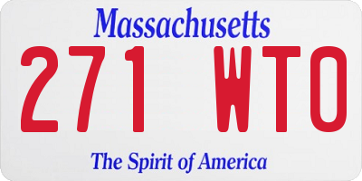 MA license plate 271WT0