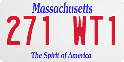 MA license plate 271WT1