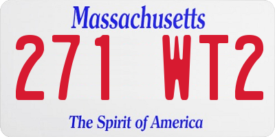 MA license plate 271WT2
