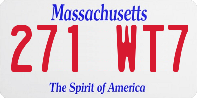 MA license plate 271WT7