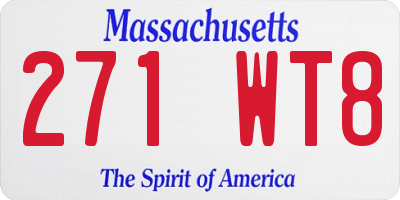 MA license plate 271WT8