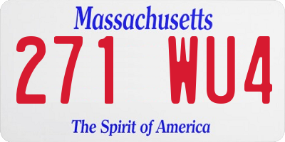 MA license plate 271WU4