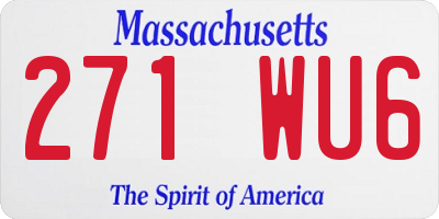 MA license plate 271WU6