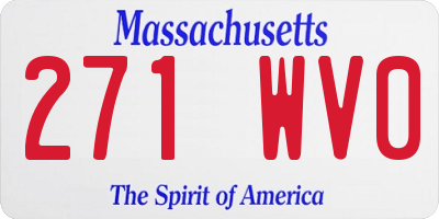 MA license plate 271WV0