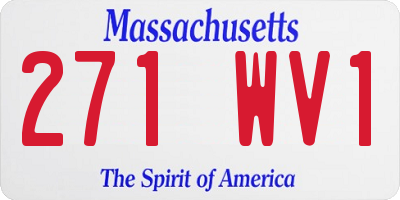 MA license plate 271WV1