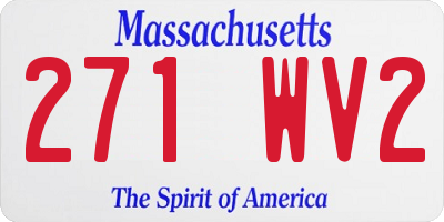 MA license plate 271WV2