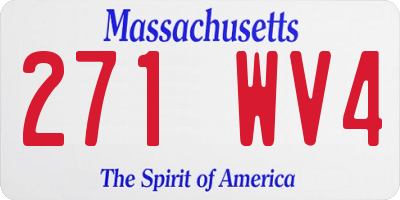 MA license plate 271WV4