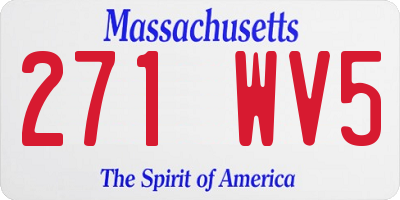 MA license plate 271WV5
