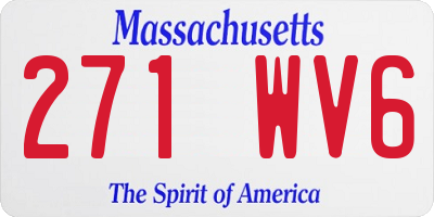 MA license plate 271WV6