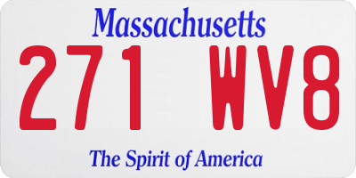 MA license plate 271WV8