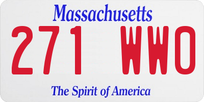 MA license plate 271WW0