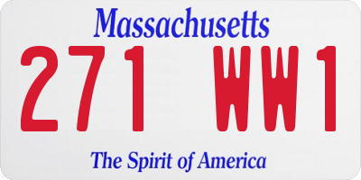 MA license plate 271WW1
