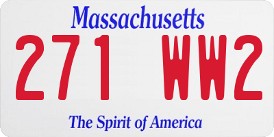 MA license plate 271WW2