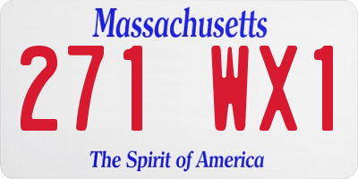 MA license plate 271WX1