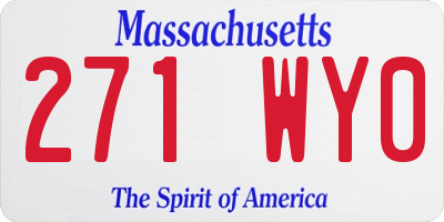 MA license plate 271WY0