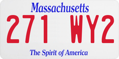 MA license plate 271WY2