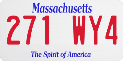 MA license plate 271WY4