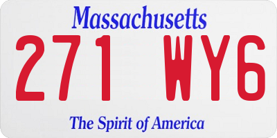 MA license plate 271WY6