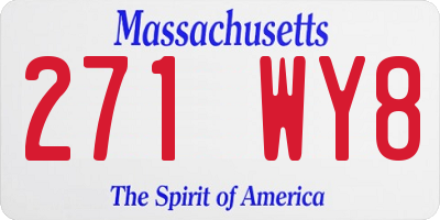 MA license plate 271WY8
