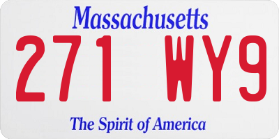 MA license plate 271WY9