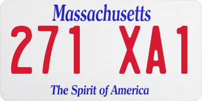 MA license plate 271XA1