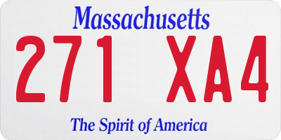 MA license plate 271XA4