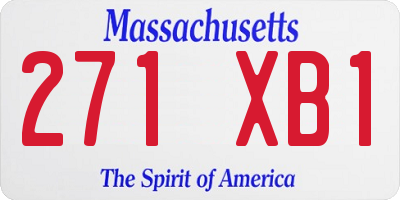 MA license plate 271XB1