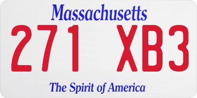 MA license plate 271XB3