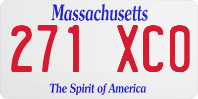 MA license plate 271XC0